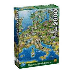 Quebra Cabeça Puzzle 2000 Peças Monumentos da Europa a Partir de 12 An