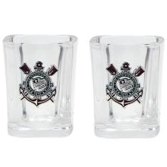Jogo Com 2 Copos De Vidro Para Shot 70Ml - Corinthians - Mileno