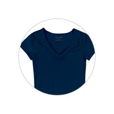 Blusa Hering Básica Decote V Com Elastano Feminina-Feminino