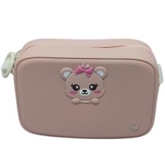 Bolsa Infantil Molekinha com Zíper e Detalhe de Urso - Estilo Casual, 