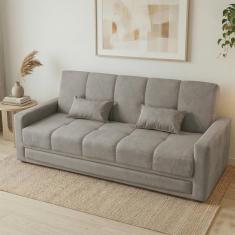 Sofá-Cama 3 Lugares Matrix Grazi Revestido em Veludo - 206cm de largura