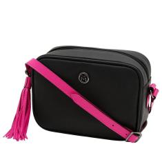 Bolsa Feminina Couro Legítimo Transversal Mariart Titânio