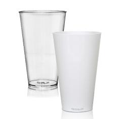 Kit 2 Copos Big Drink Branco e Transparente 550 ml