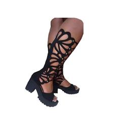 Sandália Gladiadora Salto Alto Tratorado