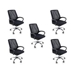 Kit 5 Cadeiras de Escritório Esteirinha Mesh Ergonômica