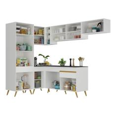 Cozinha Completa De Canto Veneza Gw Mp2051 Com Armário E Balcão Branca