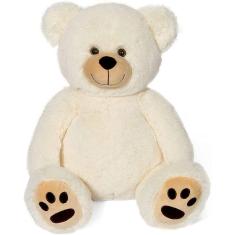 Urso de pelúcia com pegadas, lindo brinquedo de pelúcia para crianças - 50 cm