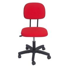 Cadeira secretaria com regulagem de altura L duplo  base com rodízio  tecido vermelho