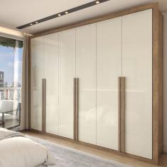 Guarda-Roupa Casal Severo 6 Portas 6 Gavetas Ipê/Off White - Panorama Móveis