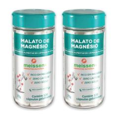 Kit 2 X Malato De Magnésio 120 Cápsulas 500Mg Meissen, 120 cápsulas, M