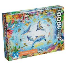 Mini Quebra-cabeça 1000 peças Golfinhos no Oceano - Grow , 04607