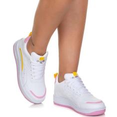 Tênis Casual Branco Blogueira para Treino Caminhada Dia a Dia Classek,