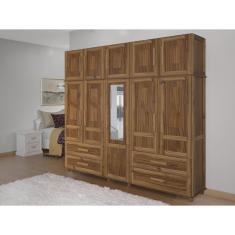 Guarda-Roupa Casal com Espelho 10 Portas 4 Gavetas Rio Branco
