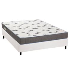 Cama Box Casal: Colchão Espuma D33 Ortobom Light Saúde + Base crc Courano White(138x188)