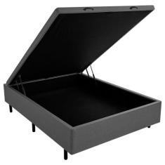 Cama Box Baú Casal Sintético Cinza - ROSANA COLCHOES
