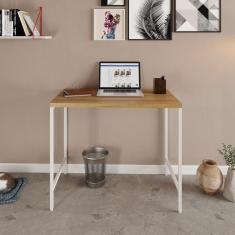 Escrivaninha Industrial 90cm Active Yescasa Lâmina Mel / Est.branca