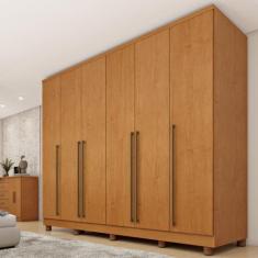Guarda Roupa Casal 6 Portas 8 Gavetas com Pés 270cm Portugal Espresso 