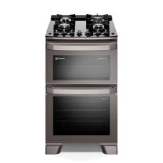 Fogão de Piso Electrolux de 04 Bocas Experience com Duplo Forno e Mesa de Vidro Cinza - FE4DG