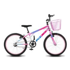 Bicicleta Infantil Feminina Aro 20 KOG Alumínio Com Cestinha, Branco d