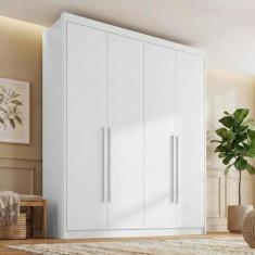 Guarda Roupa Casal 100% MDF 4 Portas e 4 Gavetas Bergamo Branco - Conq