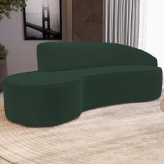 Sofá 3 Lugares Curvo Sala de Estar Living Firenze Direito D02 Veludo V