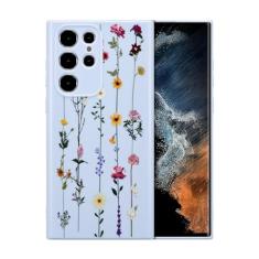 ZTOFERA Capa floral para Samsung Galaxy S23 Ultra 5G, linda capa com estampa de flores para meninas e mulheres, capa protetora de silicone flexível fina à prova de choque para celular para Samsung