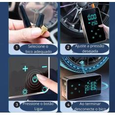 Calibrador De Pneu Compressor Digital Bomba De Ar Carro Com Fio MXB-00