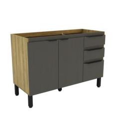 Armário Balcão de Cozinha 120cm com 2 Portas e 3 Gavetas 2306 - Mademo