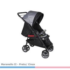 Carrinho Bebê Maranello II  Preto Cinza Galzerano