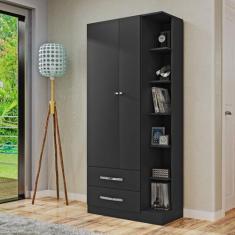 Guarda Roupa Solteiro 2 Portas 2 Gavetas Moju - Marafon Móveis