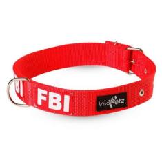 Coleira Premium FBI Cachorro Pet Gato - Viva Petz, Nº10 Vermelho