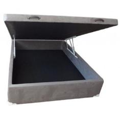 Cama Box Baú Casal Suede Cinza - Sp Móveis