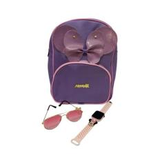 Kit Relogio Digital Minie Bolsa Infantil Rosa + E Oculos - dinka 