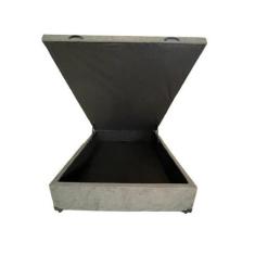 Cama Box Baú Viúvao Suede Cinza Com 128cm de Largura - imperium do Son