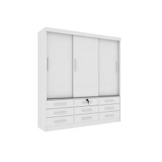 Guarda Roupa Casal Chicago 3 Portas 9 Gavetas  S/Espelho Tcil, Neve