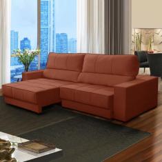 Sofá Retrátil Reclinável 280 Cm 5 Lugares Mola Ensacada Orion Veludo C