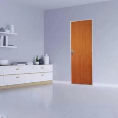Kit Porta de Madeira Lisa Açomad Mgm 215cmx65cm Melamínico Marrom