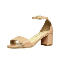 Sandália Salto Baixo Grosso Luiza Sobreira Verniz Nude Mod. 2204