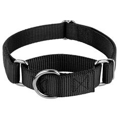 Coleira Country Brook Petz Martingale para cães - Coleira de treinamento resistente sem fivela - Coleira para cães de serviço para todos os filhotes - Coleção vibrante e colorida (preta, 2,5 cm,