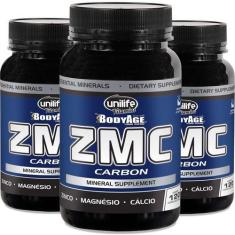 Kit 3 Zmc Carbon Cálcio, Zinco E Magnésio 120Caps Unilife