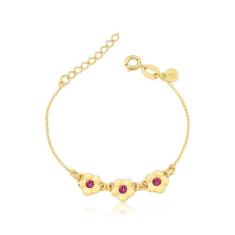 Pulseira Infantil Florzinhas Revestida em Ouro - VL ACCESSOIRES