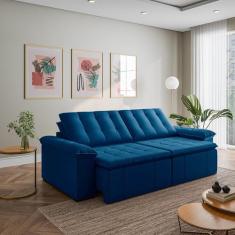 Sofá Cama Retrátil e Reclinável 4 Lugares 280cm Veludo com Molas Palme