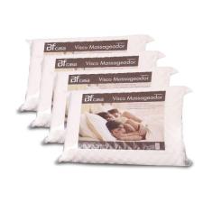 Kit 4 Travesseiros Espuma de Viscoelástico Nasa Massageador 50x70cm - 