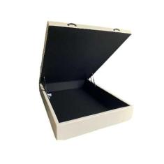 Cama Box Baú Casal Sintético Bege Com Pistão A Gás - Suíte Imperial