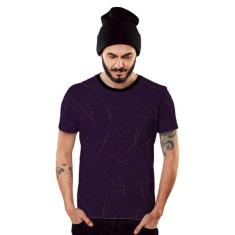 Camiseta Roxa com Gravetos Outono Inverno Masculino - Di Nuevo, Roxo, 