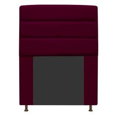 Cabeceira Estofada Turim 90cm Solteiro Suede Bordô Adj Decor