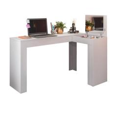 Escrivaninha canto mobler penteadeira jade branco fosco, Branco