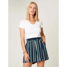 Blusa Baby Look Feminina Gola V Cotton Malwee Ref. 04502-Feminino