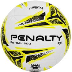 Bola de Futebol Futsal Penalty Rx 500 Oficial CBFS, Branco, Amarelo, P