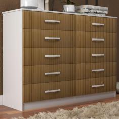 Cômoda 10 Gavetas Austin Branco/canaletado - Evidência Móveis